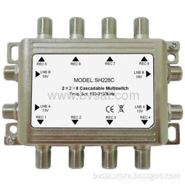 2013 New Item 2x2x8 Cascadeable Multiswitch For Sat Receiver 